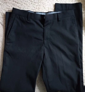 Murano Herren Evan Passform vorne flach schwarz Anzughose Größe 30 x 32. EUC - Bild 1 von 10