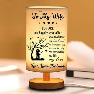 Regalos para Esposa de Marido Lámpara de Mesa Romántico Aniversario Cumpleaños Día de la Madre Foto 1 de 4