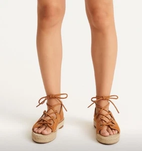 Marc Fisher Damen Vally Schnür-Plateausandalen Espadrille Größe 8,5 neutral - Bild 1 von 9