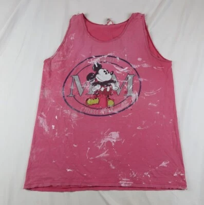 Vintage Thrashed Painted Mickey Mouse Tank Top Shirt  — 第 1/3 张图片