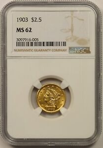 1903 $2.5 NGC MS 62 Liberty Head Gold Quarter Eagle