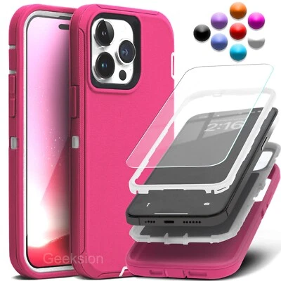 For iPhone 17 Air 16e 15 14 13 12 11 Pro Max XR X Max Rugged Shockproof Case - Image 1 of 4