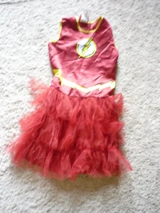 MARDI GRAS COSTUME-THE FLASH--ONE PIECE DRESS-SZ CHILD LG - Picture 1 of 1