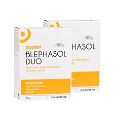 Blephasol Duo Eyelid Hygiene Solution, 2 x 100ml & 100 Pads 4 Months Supply