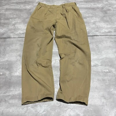 Bill's Khaki's Cino 裤子男式 TAG 38 棕色实际 35x33 百褶棉美国 * — 第 1/4 张图片