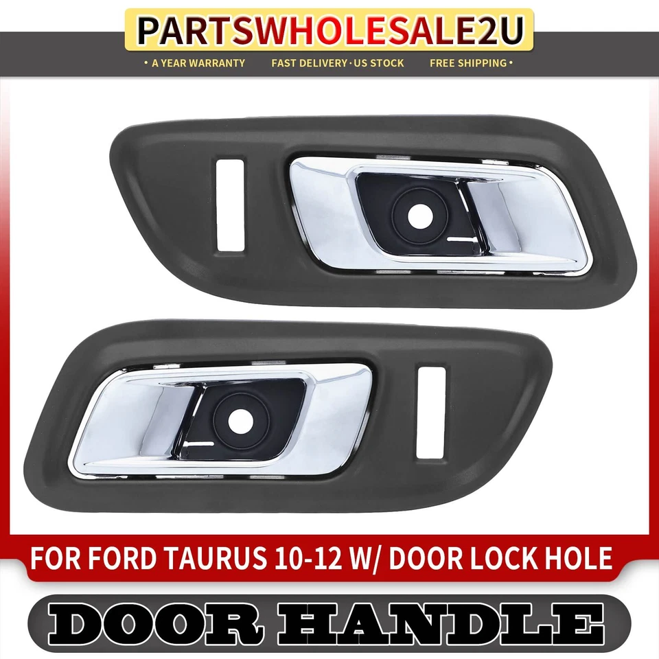 2x Manija de puerta interior delantera derecha y derecha cromada negra nueva para Ford Taurus 2010-2012 Foto 1 de 4