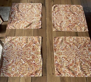 (4) Cynthia Rowley Orange Brown Placemats Cottage Core Fall Autumn 100% Cotton - Picture 1 of 6