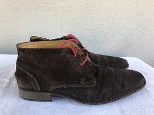 RARE JOHN VARVATOS MEN US 10 BROWN SUEDE HIPSTER CHUKKA ANKLE BOOTS B - Picture 1 of 10