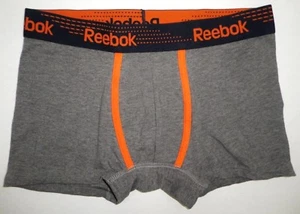 Calzoncillo boxer tejido para hombre Reebok ropa interior de rendimiento gris azul marino naranja S (28-30) - Imagen 1 de 3