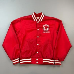 Vintage NC State Wolfpack Jacket Mens Medium Red Swingster Bomber USA Made 70s - Picture 1 of 17