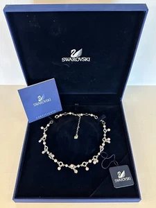 NWT SWAROVSKI 678171 DANGLING FAUX PEARL & CRYSTAL BEADED NECKLACE BOX & CERT. - Picture 1 of 11