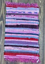 1:12 Scale Miniature Artisan Handwoven Rug in Pink