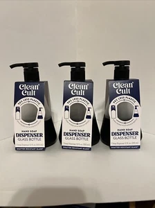 3 Pack-Clean Cult • Foaming Hand Soap Dispenser ( Glass Bottle ) 12 oz •Black• - Picture 1 of 3