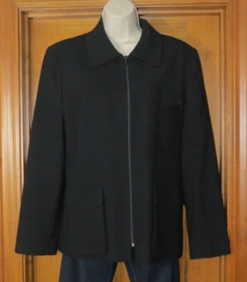 Blazer/chaqueta de lana negra Thalian bolsillos con cremallera talla 12* Foto 1 de 4