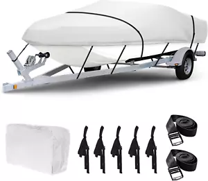 Heavy Duty 900D Boat Cover Waterproof and UV Resistant,17-19Ft Trailerable Boat - Picture 1 of 12