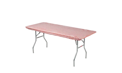 Kwik-Covers Rectangular Fitted Plastic Table Covers, 8' x 30" - Bundle of 5 - Image 1 of 3
