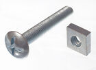 500 X Roofing Bolts &Amp; Square Nuts Zp Zinc Plated M6 X 40 Onestopdiy New