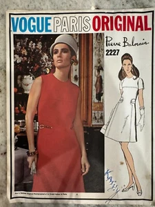 Vogue Paris Original 2227 Pierre Balmain Dress Size 12 Uncut Factory Fold - Picture 1 of 6