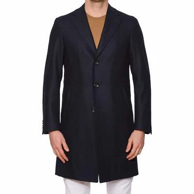 CANALI "KEI" Navy Blue Flannel Wool Jacket Coat EU 48 NEW US 38 - Image 1 of 4