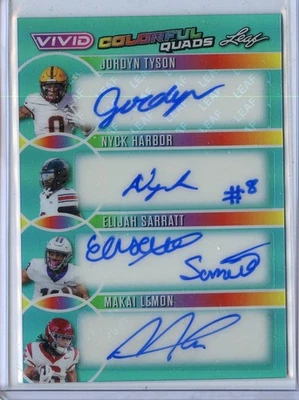 Quadriciclo colorido 2025 Leaf Vivid Football Jordyn Tyson Harbor Sarratt limão #1/10 - Imagem 1 de 2