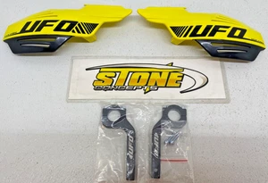 NEW UFO Vulcan Handguards Yellow Universal Fit Suzuki RMZ RM 250 450 W Mounts - Picture 1 of 4