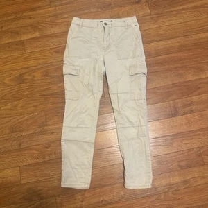 Tommy Hilfiger Tan and cream cargo pants kids size 8 - Picture 1 of 3