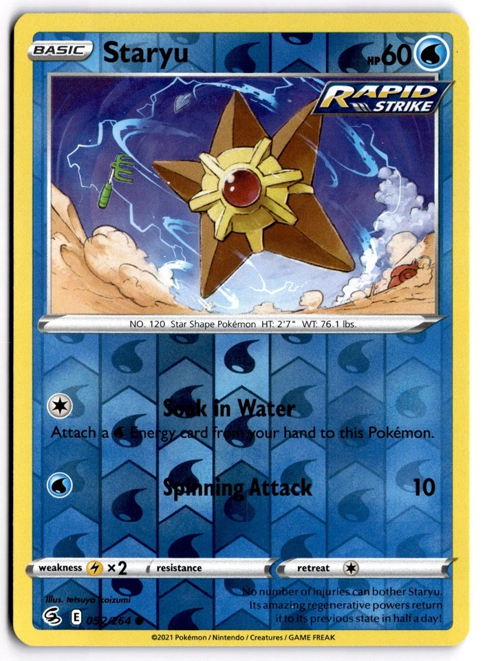 Pokemon TCG Staryu 052/264 Swsh08: Fusion Strike Reverse Holo - Image 1 of 1