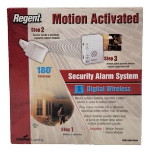 Sistema de seguridad de movimiento inalámbrico digital de 180 grados con sensor de alarma remoto blanco - Imagen 1 de 5