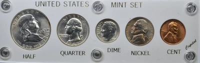 1949 D Brilliant Uncirculated Mint Set WHITE Capital Holder GEM BU COINS FBL 50c - Image 1 of 4