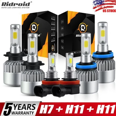 For Ford Fusion 2006-2016 Combo LED Headlight High Low + Fog light bulbs Kit A+ - Image 1 of 4