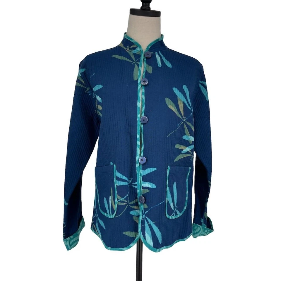 Chaqueta acolchada Draper's & Damon's para mujer M reversible libélula/remolino multicolor Foto 1 de 4