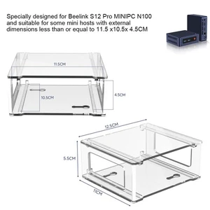 Under Desk Acrylic Stand for Beelink S12Pro Mini PC Secure and Stylish - Photo 1/12
