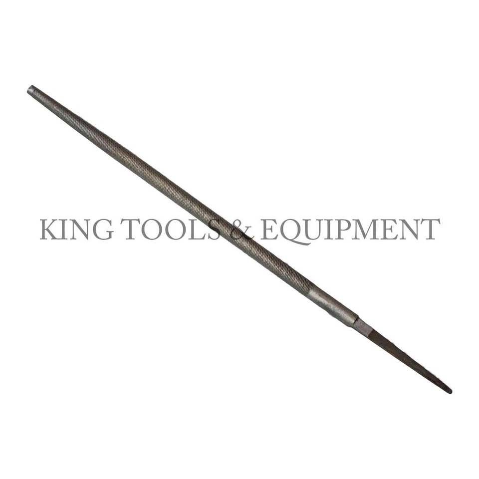 New KING 8" Smooth Cut ROUND FILE, Single Cut, Steel, American Grading - Image 1 of 2