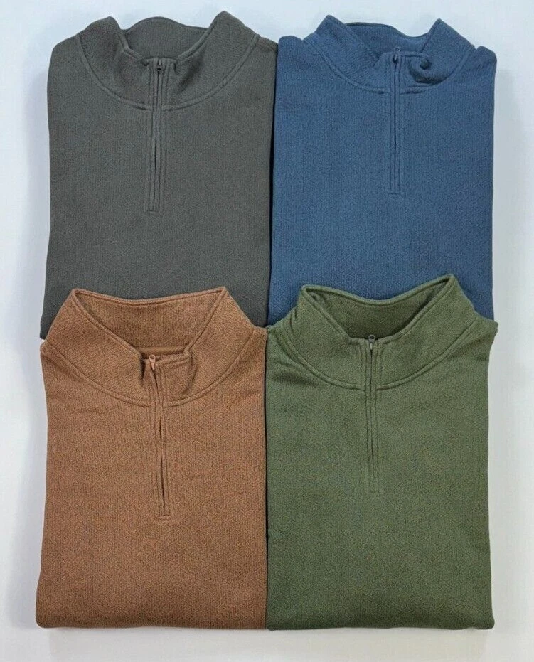 NUEVO Suéter Pullover Para Hombre Sonoma Grande y Alto Forrado de Vellón 1/4 Cremallera Texturizado Foto 1 de 1