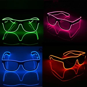 Leuchtende LED Brille verstellbar blinkende LED Leuchtbrille, Neuheit Party - Bild 1 von 7