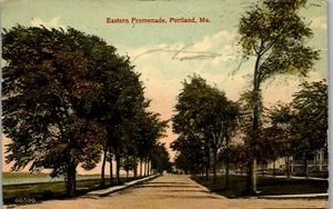 Portland Maine Östliche Promenade Straßenszene Postkarte DD1 - Bild 1 von 2