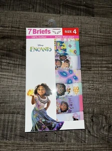 NWT 7 Pack Disney Encanto Assorted Girls Panties Multicolor Briefs Sz 4 Cotton - Picture 1 of 2