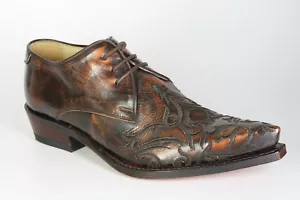7650 Sendra zapatos con cordones Britnes Flo. Bordado marrón - Imagen 1 de 4
