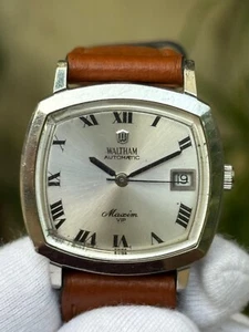 Vintage Waltham Maxim VIP World Over Automatic Date Roman Dial Men's Watch Rare - Picture 1 of 7
