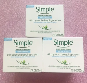 Simple Water Boost Skin Quench Sleeping Cream Sensitive Skin Pack Of 3 - Picture 1 of 2