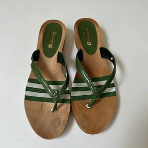Sperry Womans wood Thong Clog Green Wood Size 9 - Picture 1 of 7