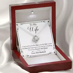 Surprise Your Wife Gift - I May Not Be Your First Date Luxury Love Knot Necklace - Picture 1 of 6