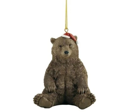 Brown Bear Ornament, Christmas Tree Ornament Holiday Stocking Stuffer - Festive - Image 1 of 4