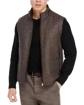 Corneliani L42407 Brown Regular Fit Wool & Cashmere Twill Vest Size 54 7R - Image 1 of 3