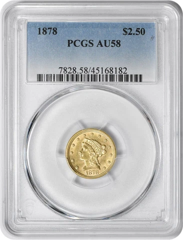 1878 $2.50 Gold Liberty Head AU58 PCGS Cover