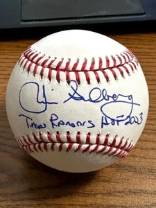 JIM SUNDBERG 6 SIGNED AUTOGRAPHED OML BASEBALL! Cubs, Rangers! STAT BALL - Picture 1 of 3