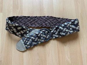 Schöner breiter Gürtel, Hüftgürtel, geflochten, Braun-Silber - Bild 1 von 4