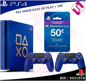 PS4 500GB 2 CONTROLLERS PLAYSTATION STORE €50 DAYS OF PLAY COLLECTOR WALLET