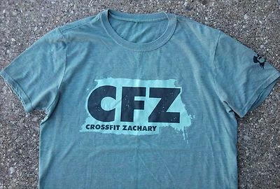 Camisa CrossFit Zachary CFZ ~ Para Hombre Mediana M ~ Verde Ejército Zachary, LA Louisiana  Foto 1 de 3