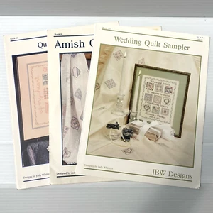 Lot of 3 JBW Designs Cross Stitch Sampler Patterns Quilt Themed Amish Wedding - Picture 1 of 7